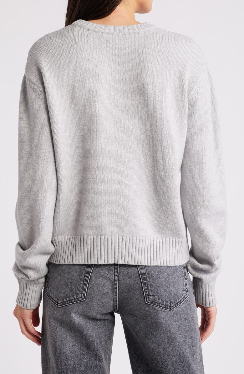 Good American Cozy Crewneck Sweater, Alternate, color, Heather Grey