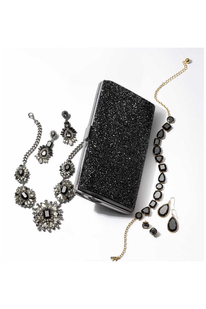 'squared away' bib necklace, Alternate, color, JET