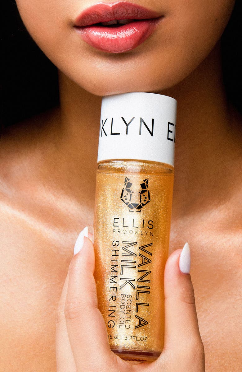 Ellis Brooklyn Vanilla Milk Shimmering Scented Body Oil, Alternate, color, 