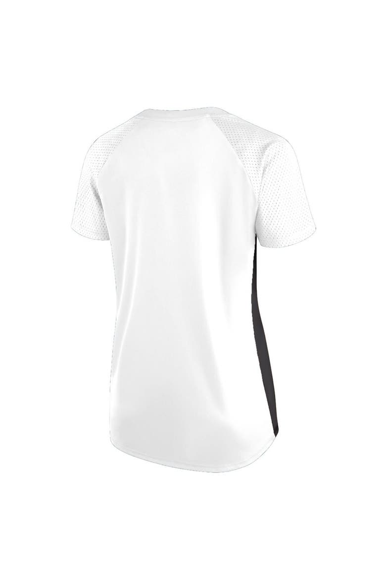 Women's Fanatics  White New Orleans Saints Plus Size Glitter Lace-Up V- Neck T-Shirt, Alternate, color, White