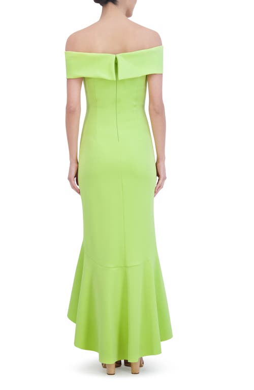 Eliza J Women's High-low Off-the-shoulder Gown In Limelight