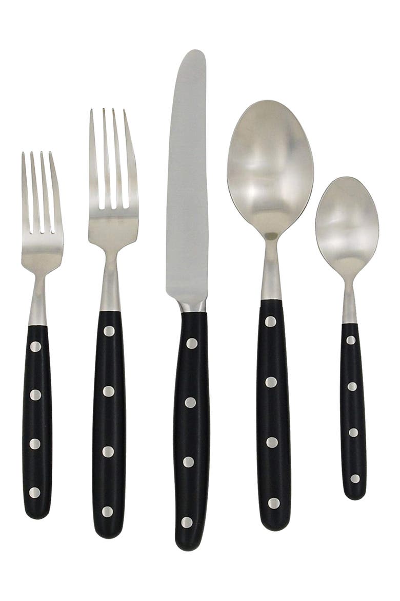 Flatware Lyon 40-Piece Flatware Set, Main, color, EBONY