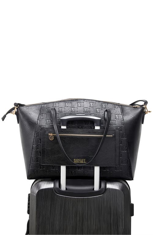 Badgley Mischka Caroline Vegan Leather Weekender Tote Bag In Black