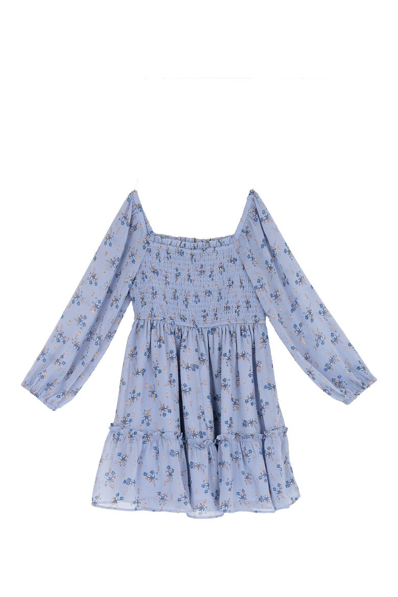 Kids' Lurex Chiffon Tiered Dress, Alternate, color, PERIWINKLE