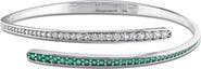 DELMAR Lab Created Emerald & Sapphire Bypass Bangle