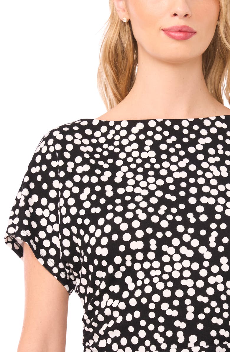 Halogen<sup>®</sup> Shirred Dolman Short Sleeve Ponte Top, Alternate, color, Rich Black