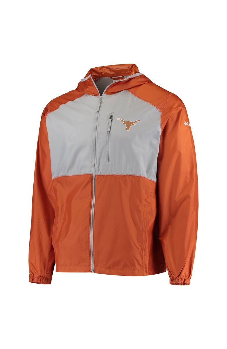 Columbia Men's Columbia Texas Orange/Gray Texas Longhorns Flash Forward Hoodie Full-Zip Windbreaker Jacket, Alternate, color,