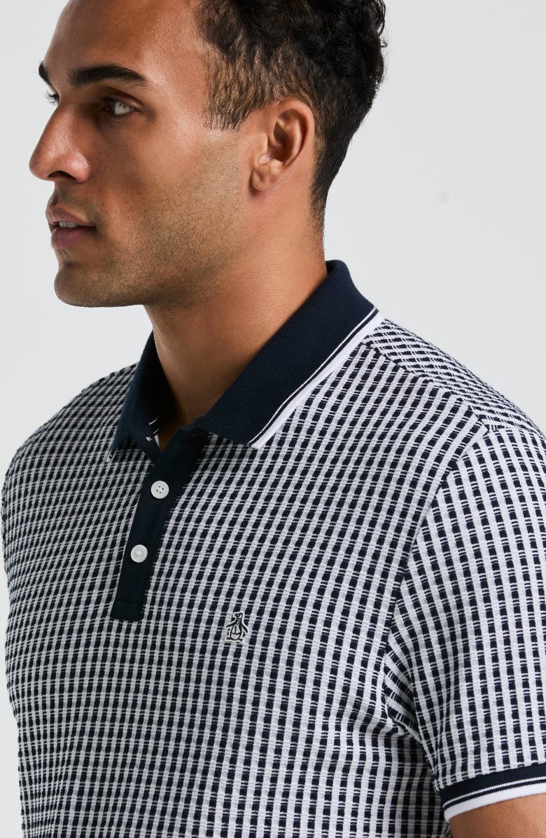 Original Penguin Jacquard Check Polo, Alternate, color, Dark Sapphire