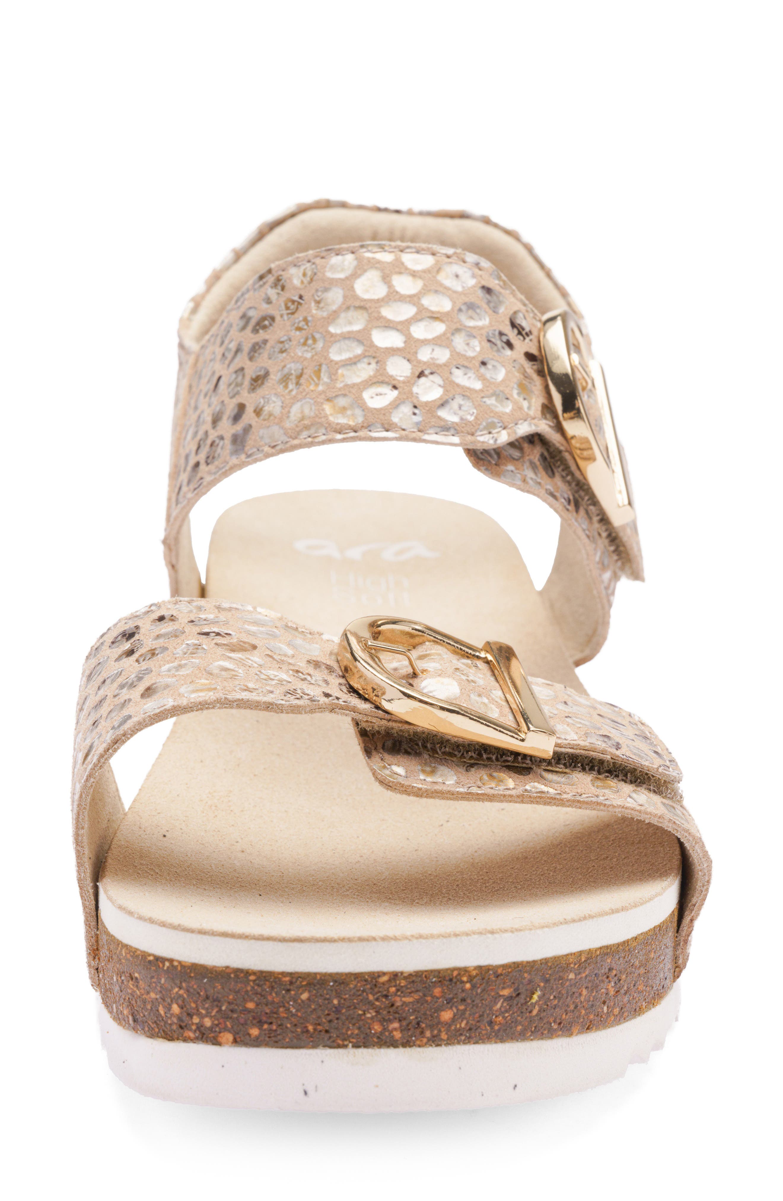 ara Nova Platform Wedge Sandal, Alternate, color, Camel