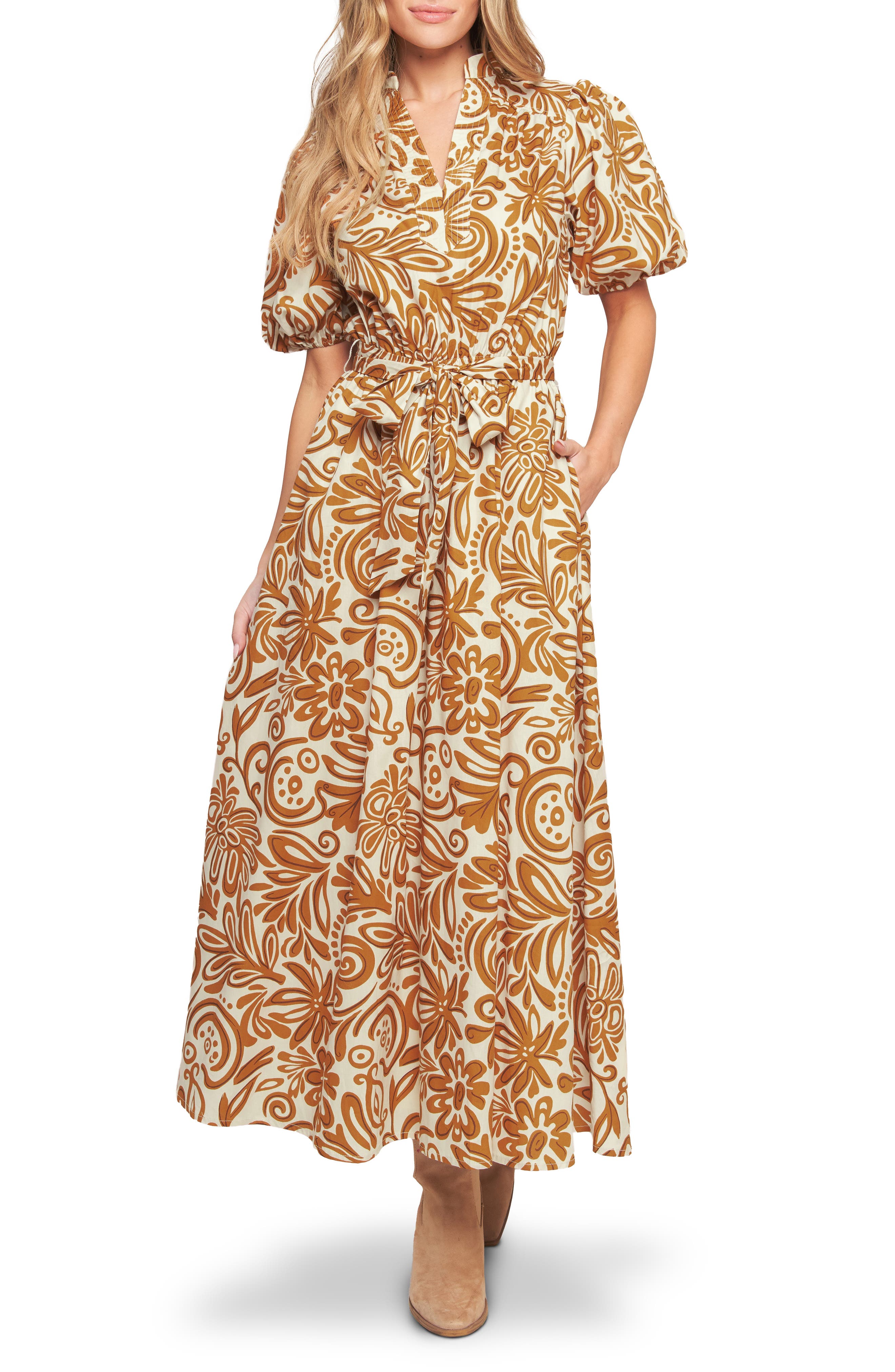 FLYING TOMATO Print Midi Dress