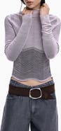 Desigual Stripe Mock Neck Sweatshirt
