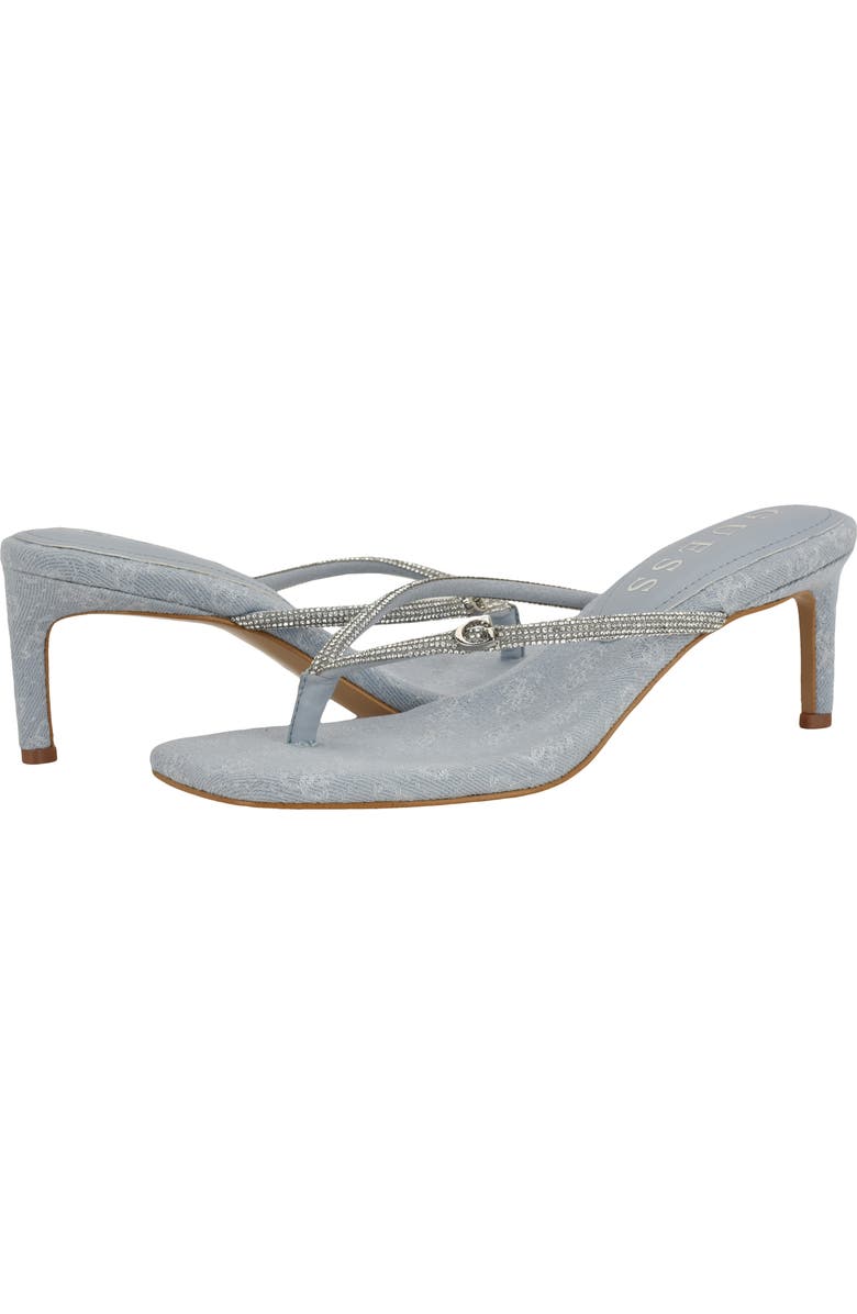 GUESS Crystal Embellished Sandal, Alternate, color, Light Blue