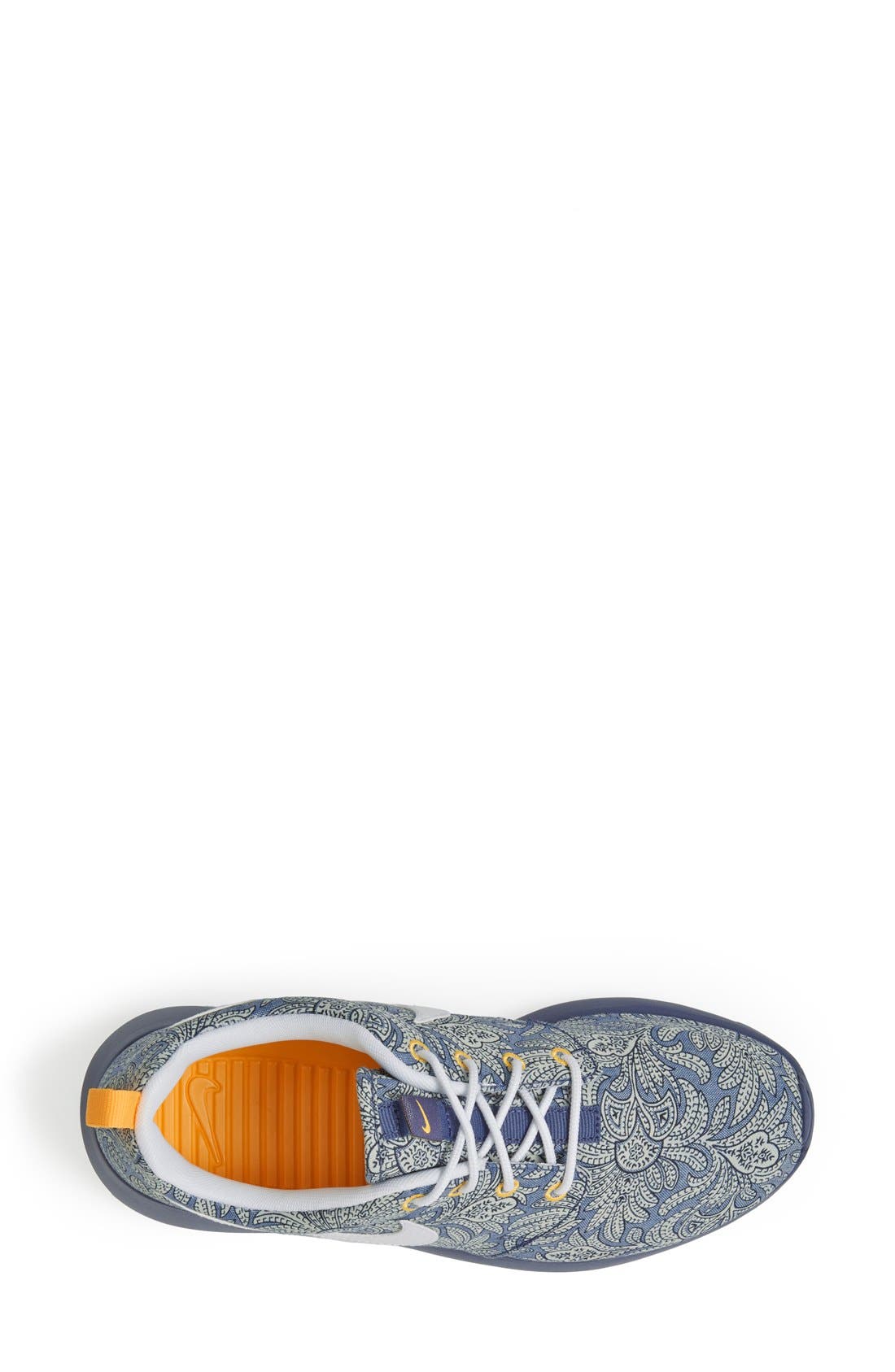 'Roshe Run - Liberty' Sneaker, Alternate, color, BLUE/ WHITE/ ATOMIC MANGO