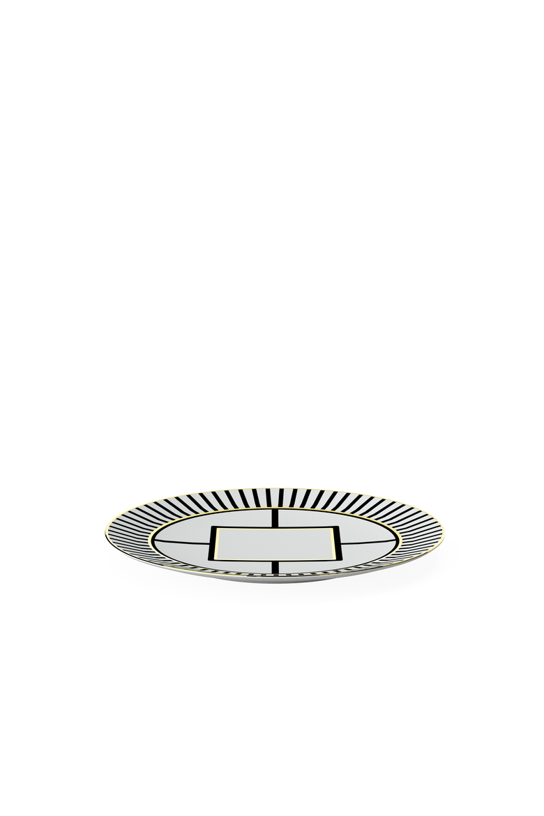 MetroChic Salad Plate  Stripe Rim, Alternate, color, white