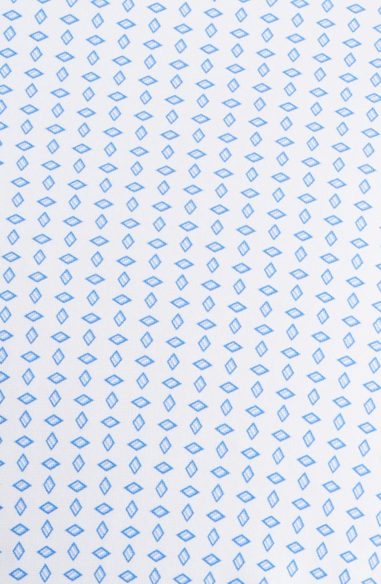 Johnston & Murphy XC Motion Performance Knit Button-Up Shirt, Alternate, color, White/ Blue Diamond