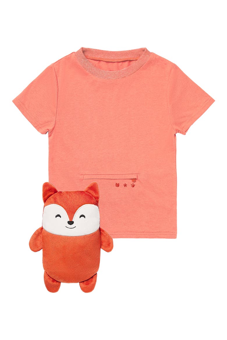 Flynn the Fox 2-in-1 Stuffed Animal T-Shirt, Main, color, BURNT ORANGE MARL