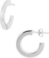 Argento Vivo Sterling Silver Thin Bar Hoop Earrings