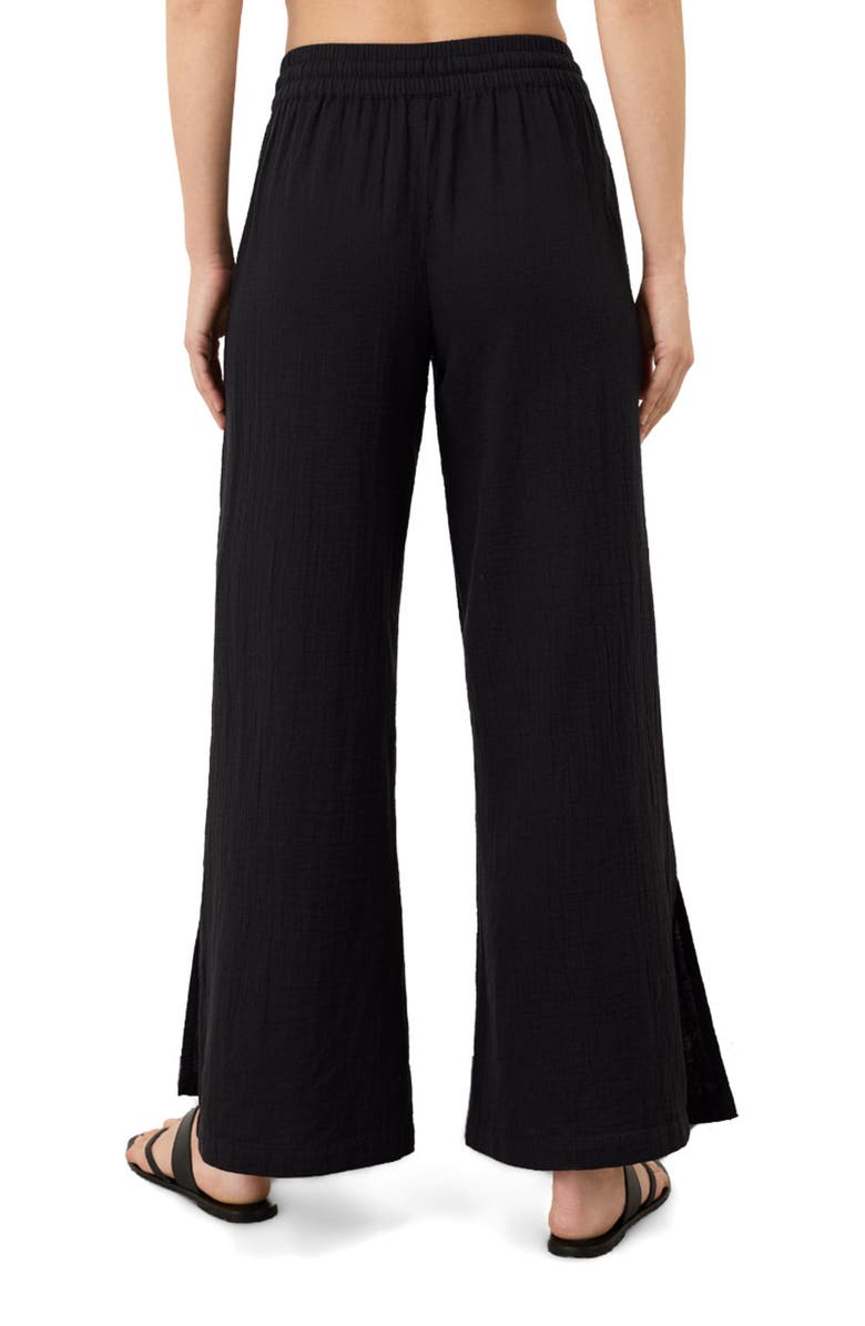 Pact Organic Cotton Coastal Double Gauze Pants, Alternate, color, Jet Black