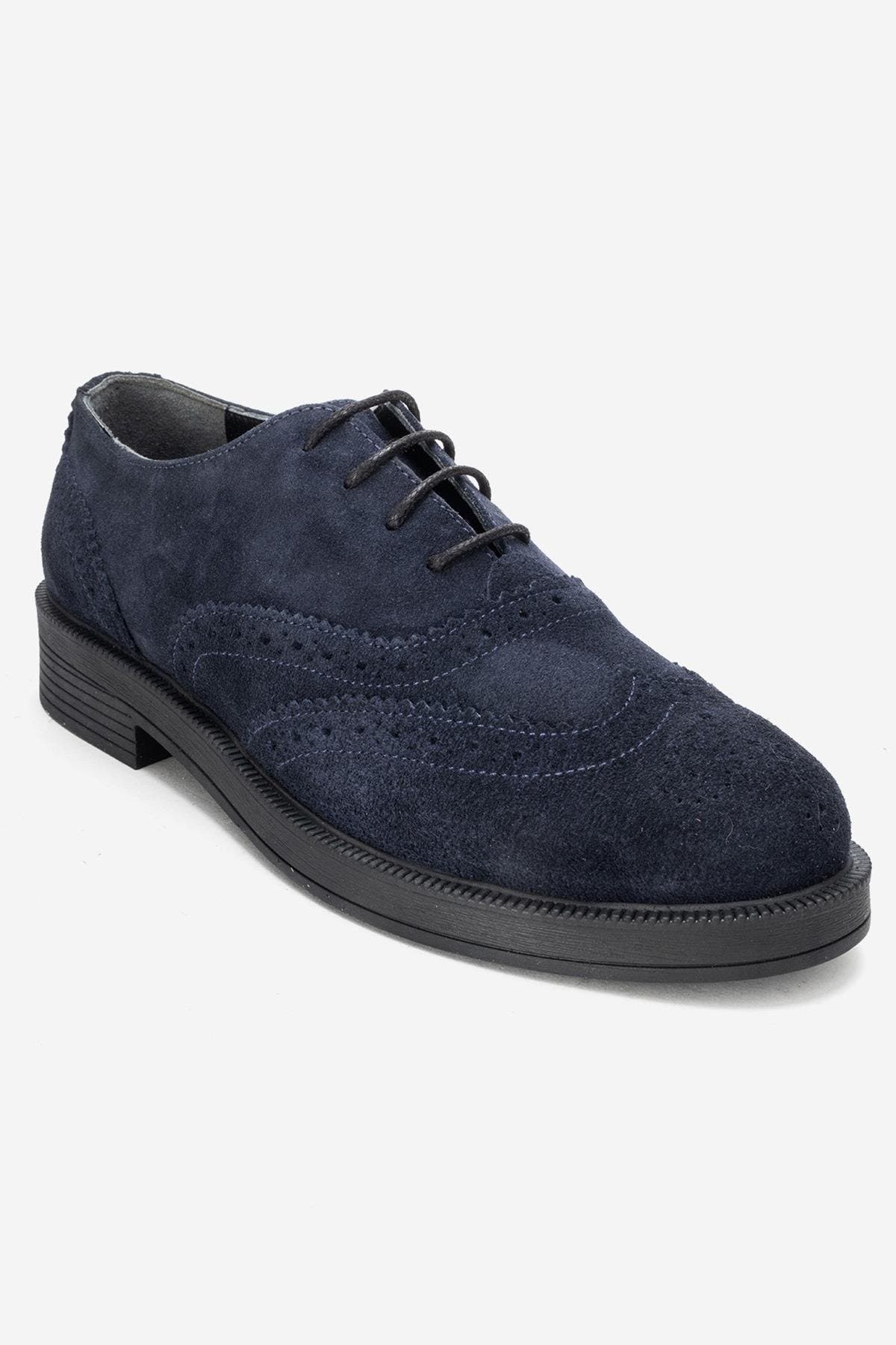 Avra Leather Oxford, Alternate, color, Navy Suede Leather