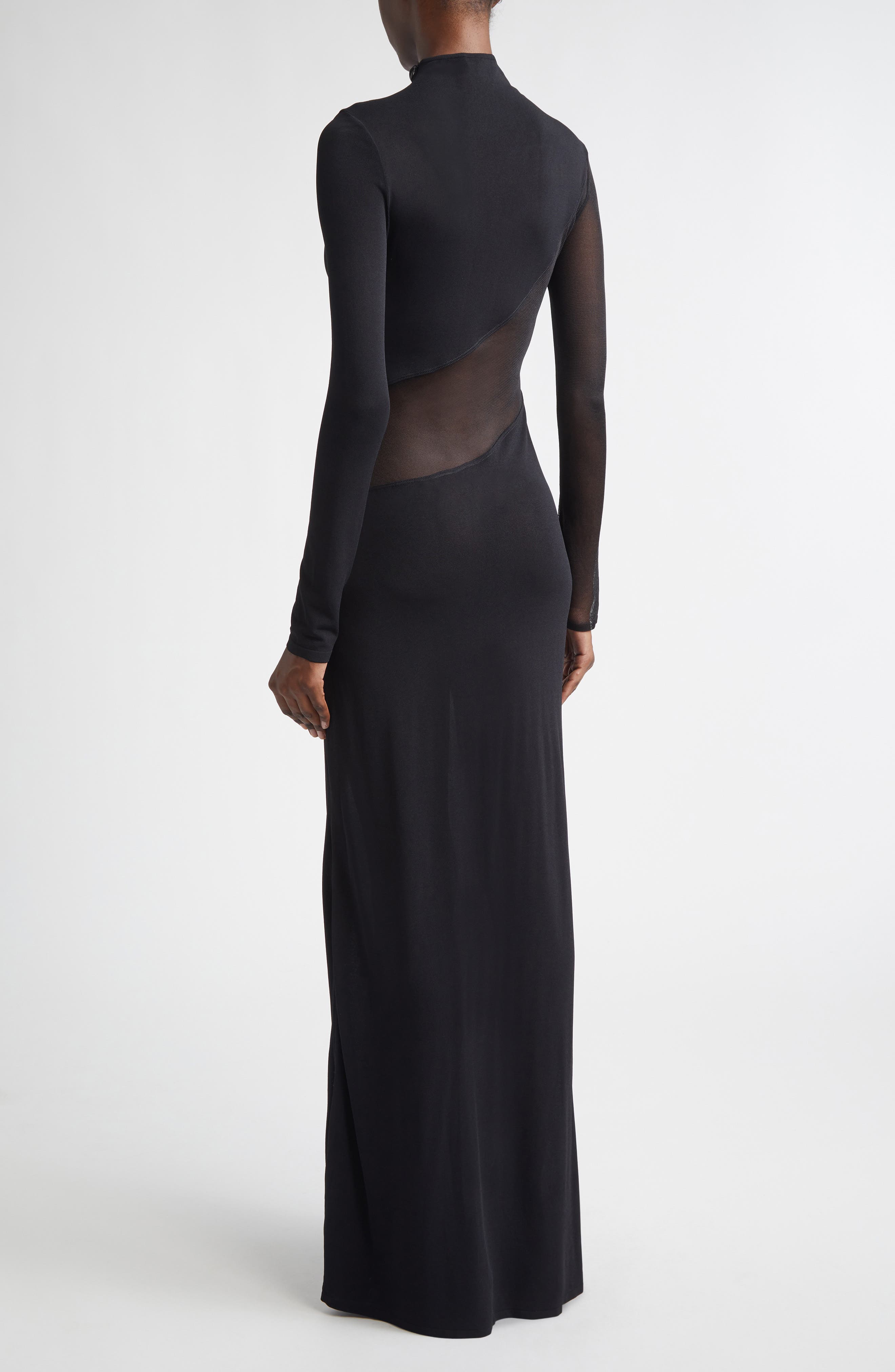 Mesh Inset Long Sleeve Jersey Dress - image 2