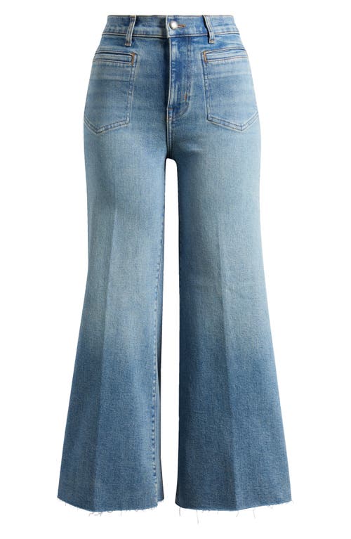 Madewell The Flared Wide Leg Crop Jeans In Blue