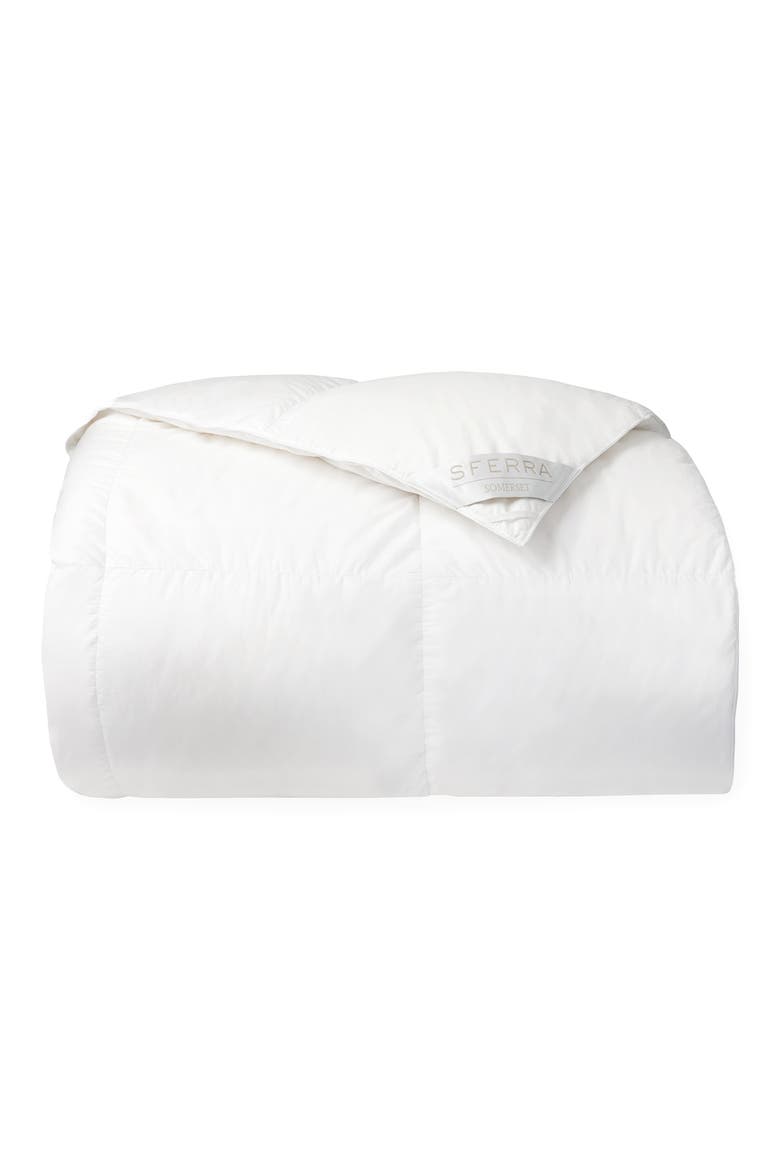 Somerset 380 Thread Count Goose Down Comforter, Main, color, WHITE