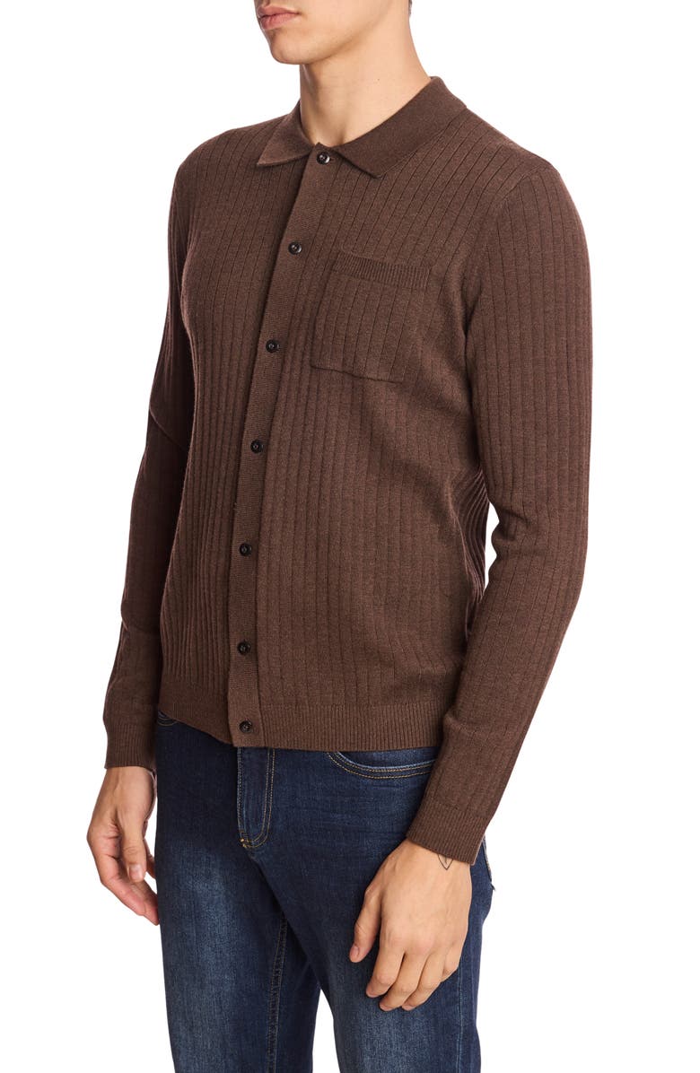 PAISLEY & GRAY Rib Button-Up Polo, Alternate, color, Acorn