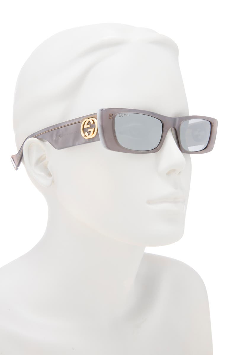 Gucci 52mm Rectangular Sunglasses, Alternate, color,