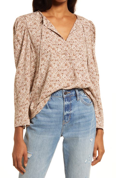 Floral Puff Shoulder Top