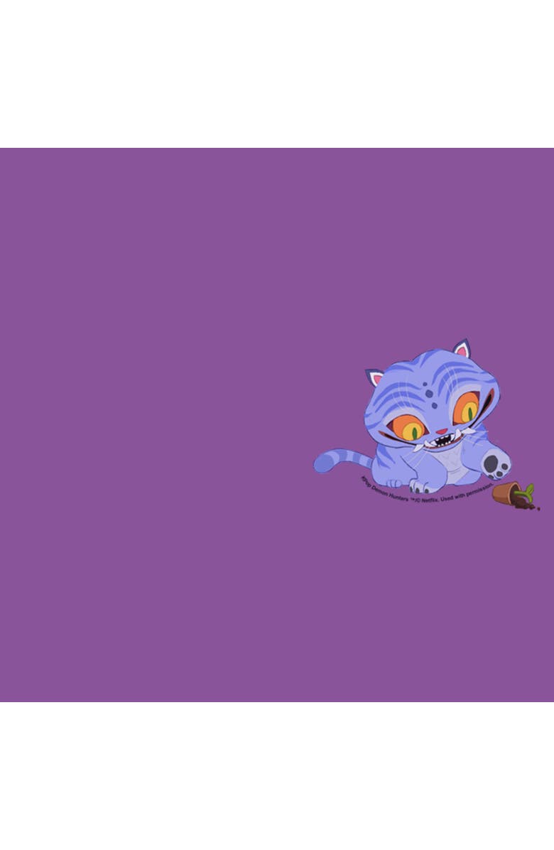 KPop Demon Hunters Girl's KPop Demon Hunters Mischievous Derpy Pocket  Graphic T-Shirt, Alternate, color, Purple Berry