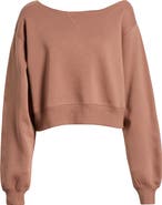 BP. Fleece Detail Off the Shoulder Sweatshirt