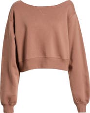 BP. Fleece Detail Off the Shoulder Sweatshirt