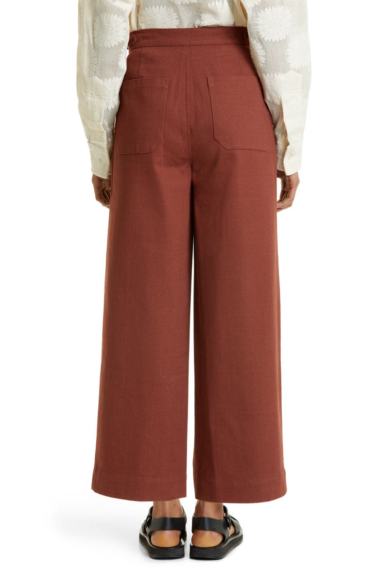 Wide Leg Cotton Twill Pants, Alternate, color, CINNAMON