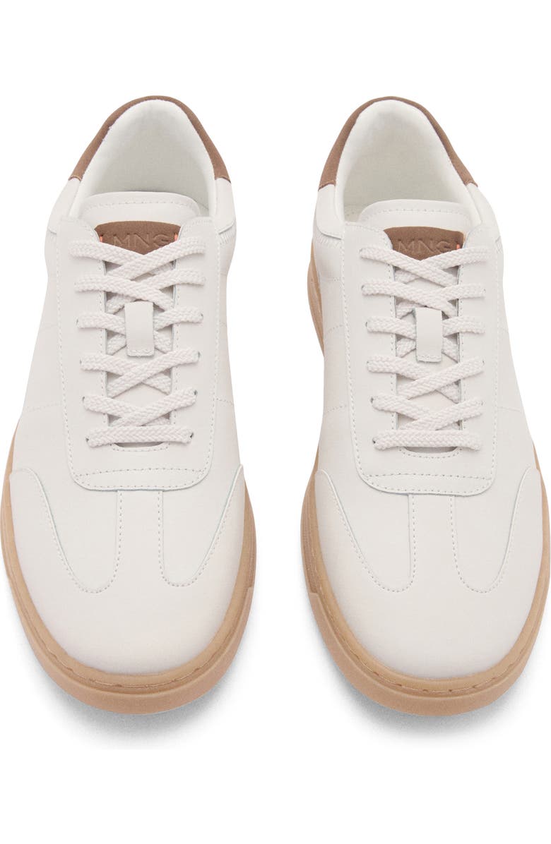 MANGO Contrast Panel Sneaker, Alternate, color, White