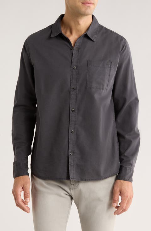 Made to Fade Solid Cotton & Lyocell Button-Up Shirt