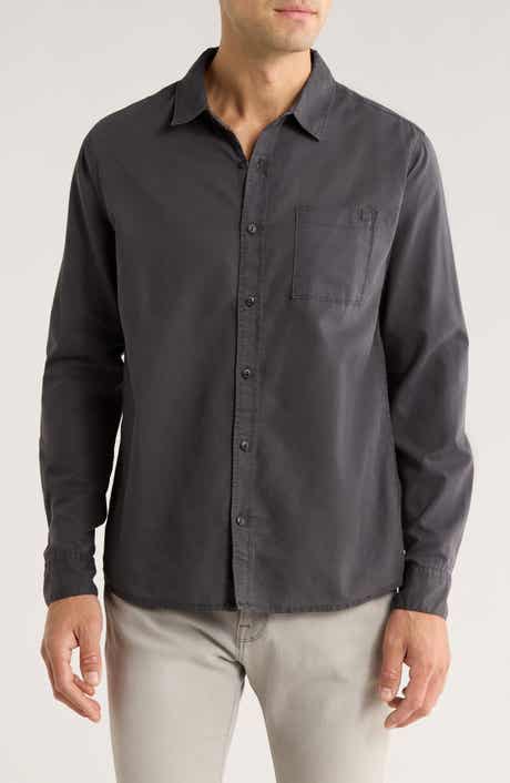 Roark Made to Fade Solid Cotton & Lyocell Button-Up Shirt