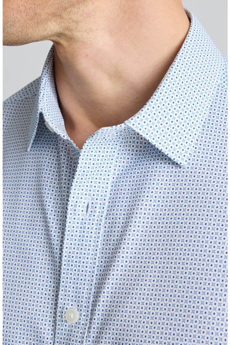 Fairfax Microprint Performance Button-Up Shirt, Alternate, color, BLUE