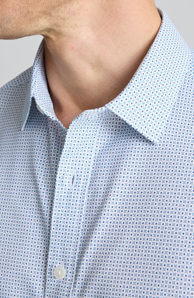 UNTUCKit Fairfax Microprint Performance Button-Up Shirt, Alternate, color, Blue