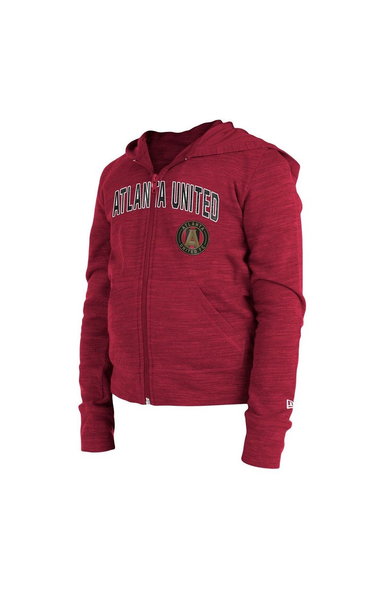 New Era Girls Youth New Era Red Atlanta United FC Space-Dye Full-Zip Hoodie, Alternate, color, 