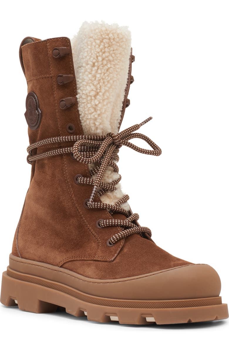 Moncler Vera Genuine Shearling Trim Boot, Main, color, Pinecone