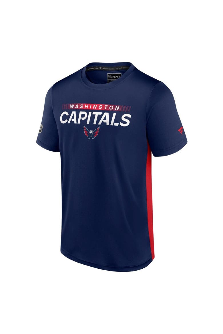 Men's Fanatics Branded Navy/Red Washington Capitals Authentic Pro Rink Tech T-Shirt, Alternate, color, Navy