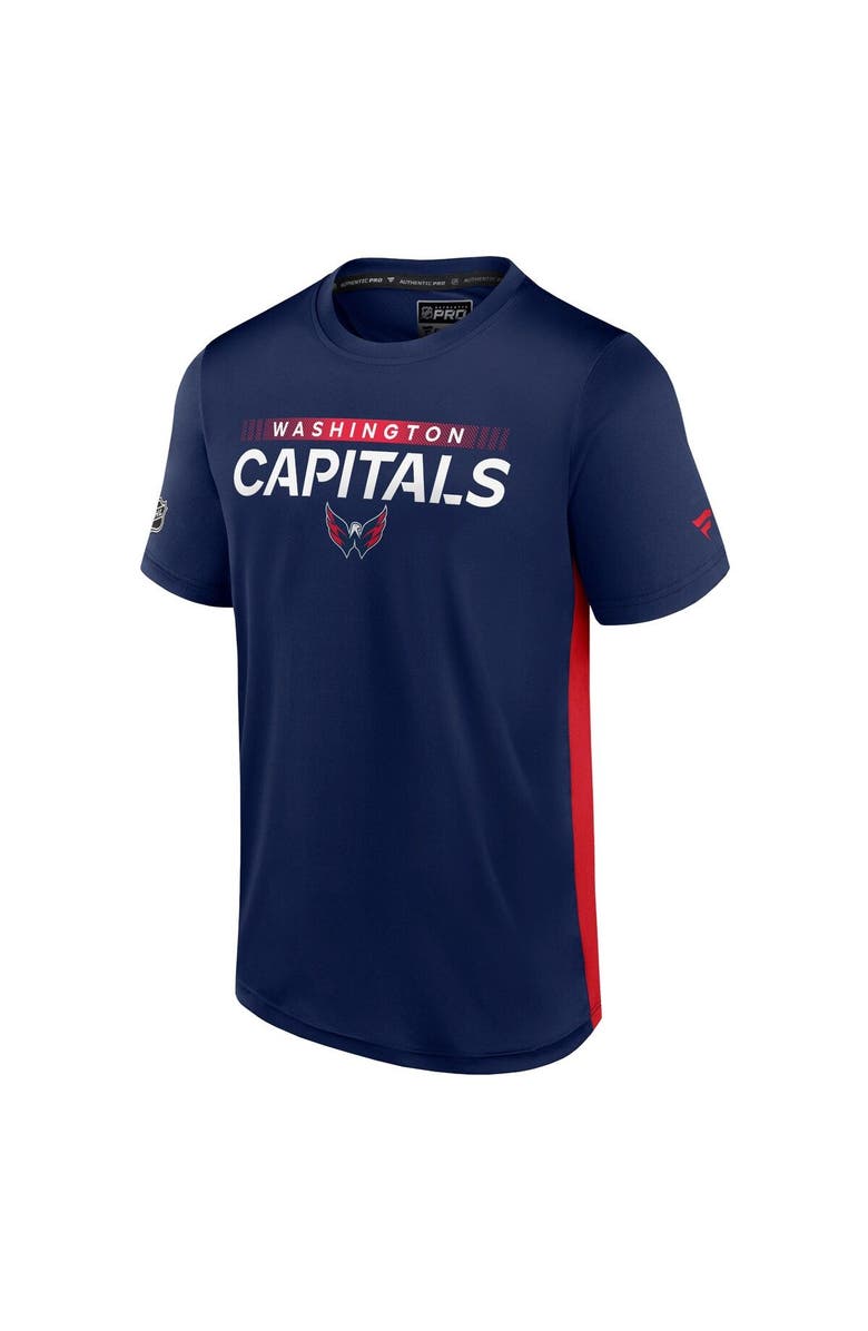 FANATICS Men's Fanatics Branded Navy/Red Washington Capitals Authentic Pro Rink Tech T-Shirt, Alternate, color, Navy