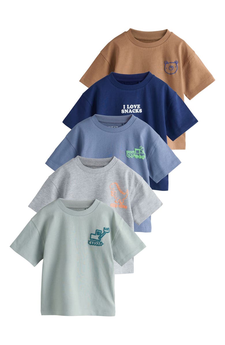 NEXT Kids' Assorted 5-Pack Cotton T-Shirts, Main, color, Multi