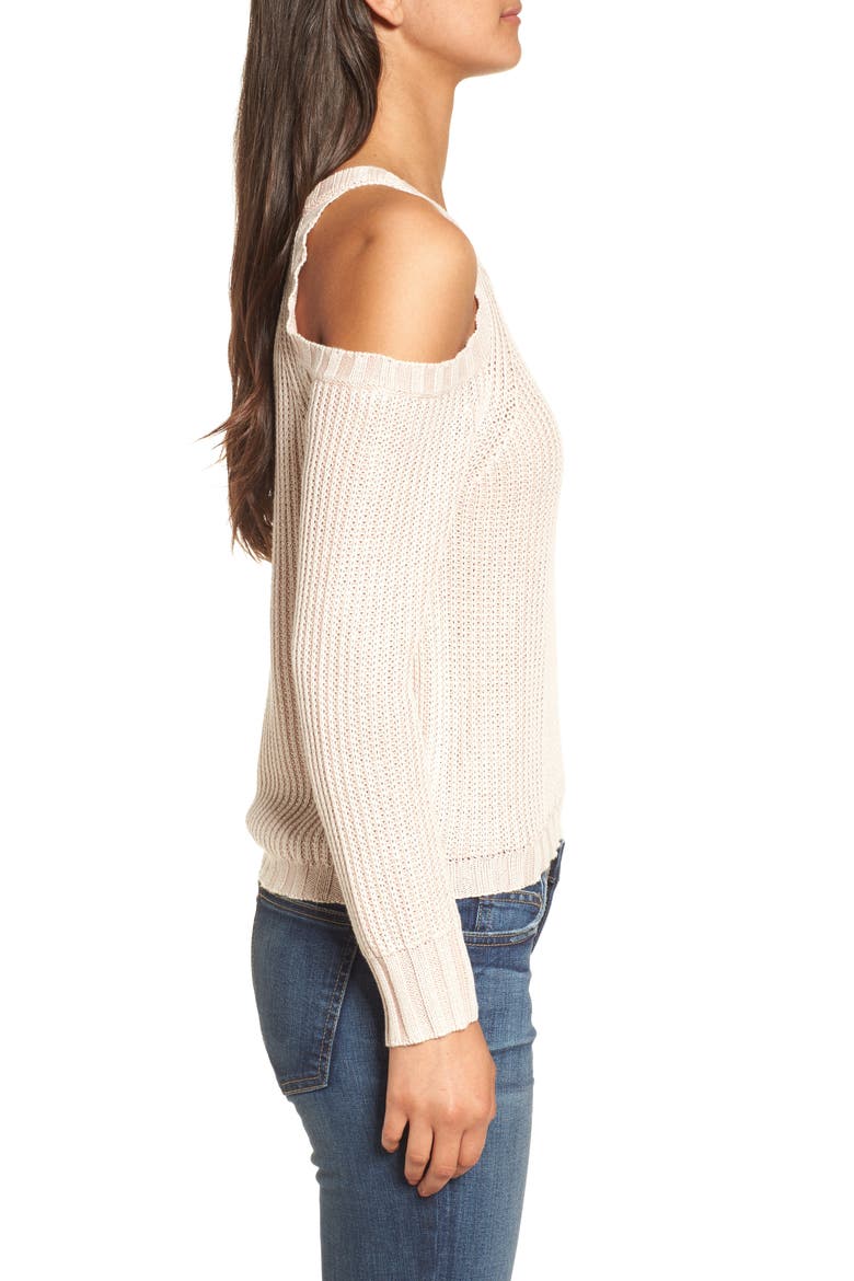 Mika Cold Shoulder Sweater, Alternate, color, BLUSH