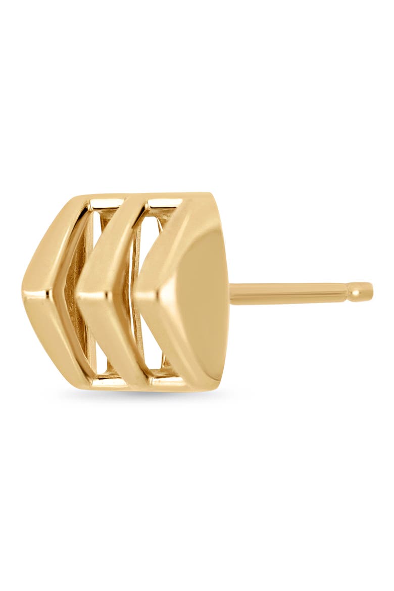 14K Gold Caged Stud Earrings, Alternate, color, 14K YELLOW GOLD