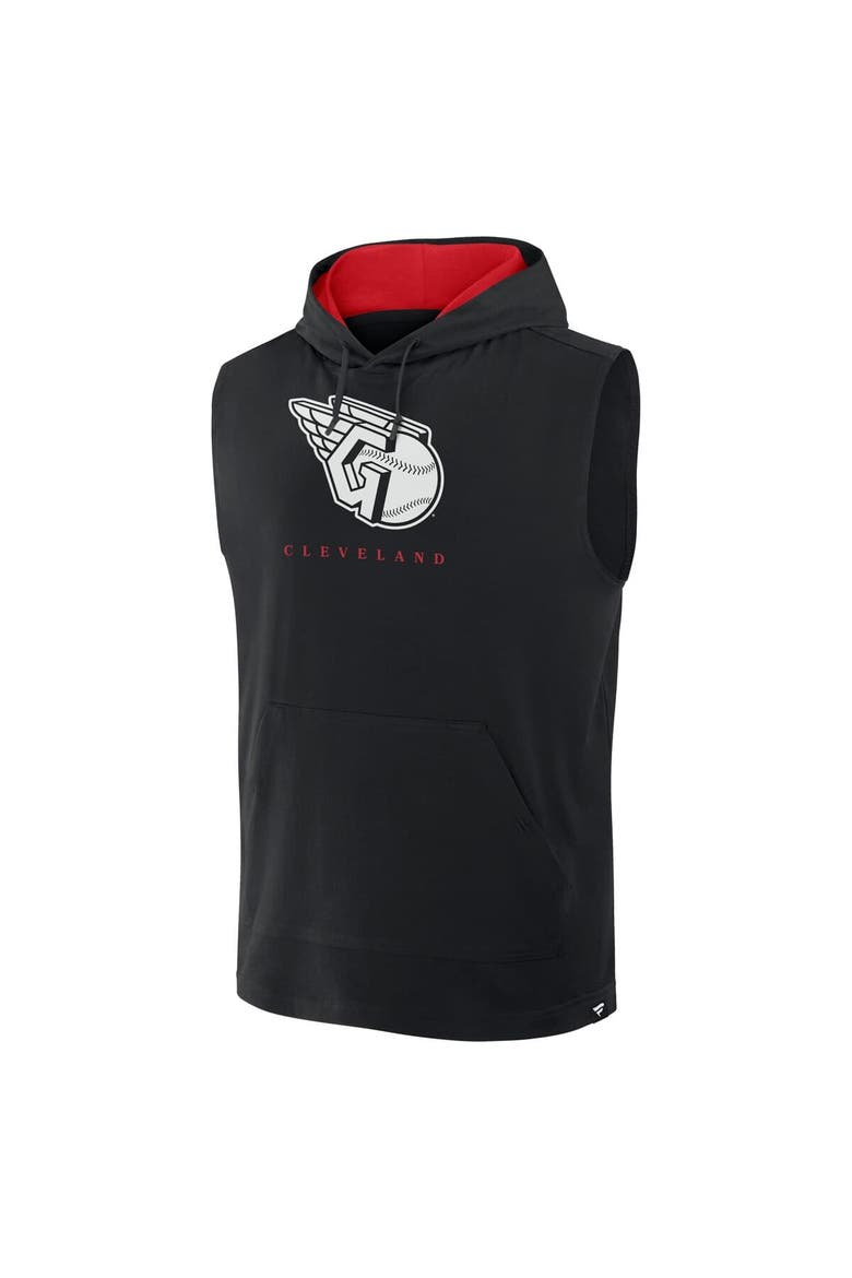 Men's Fanatics Black Cleveland Guardians Fire Speed Sleeveless Pullover Hoodie, Alternate, color, Black