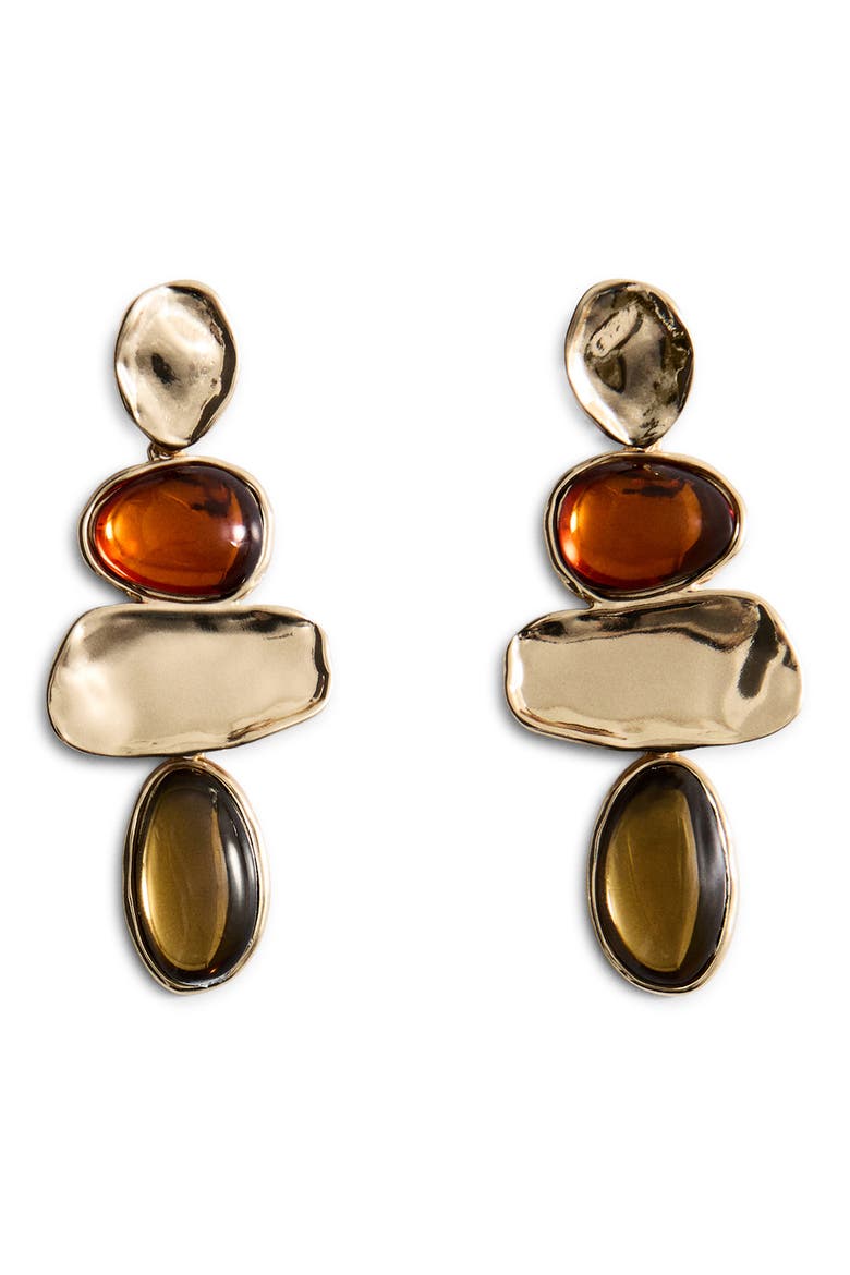 Mixed Media Drop Earrings, Main, color, GOLD