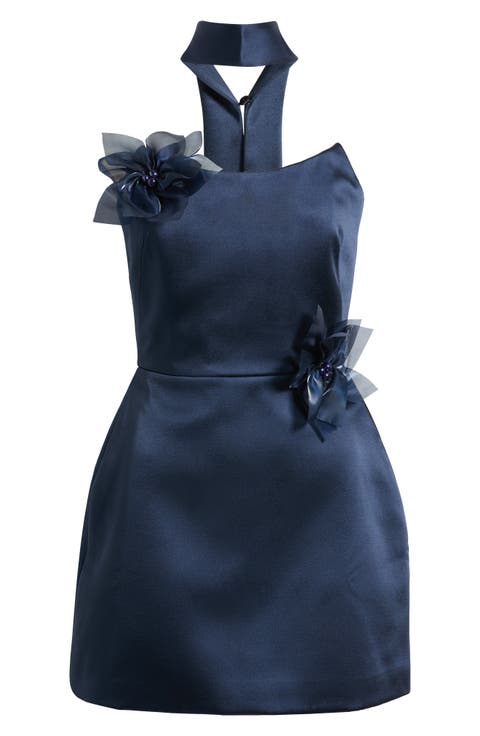 Sloane Floral Appliqué Detail Cocktail Minidress