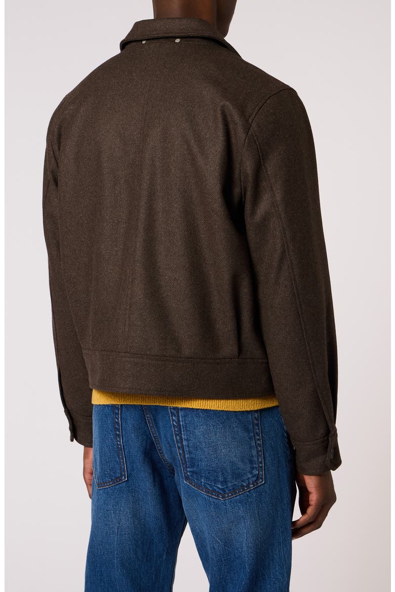 Wool Blend Harrington Jacket, Alternate, color, BROWN