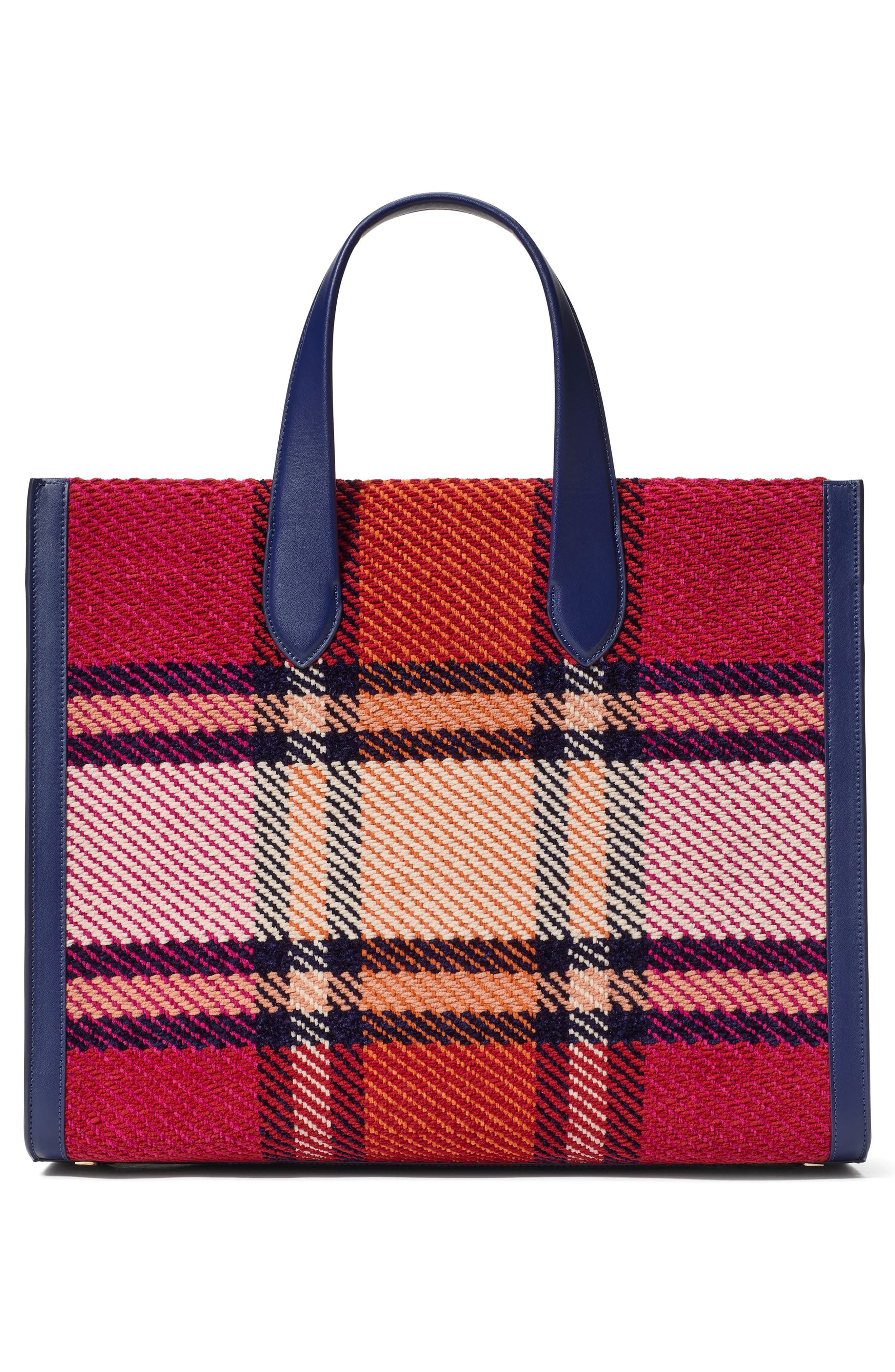 Kate Spade New York large manhattan grand plaid tote, Alternate, color, 